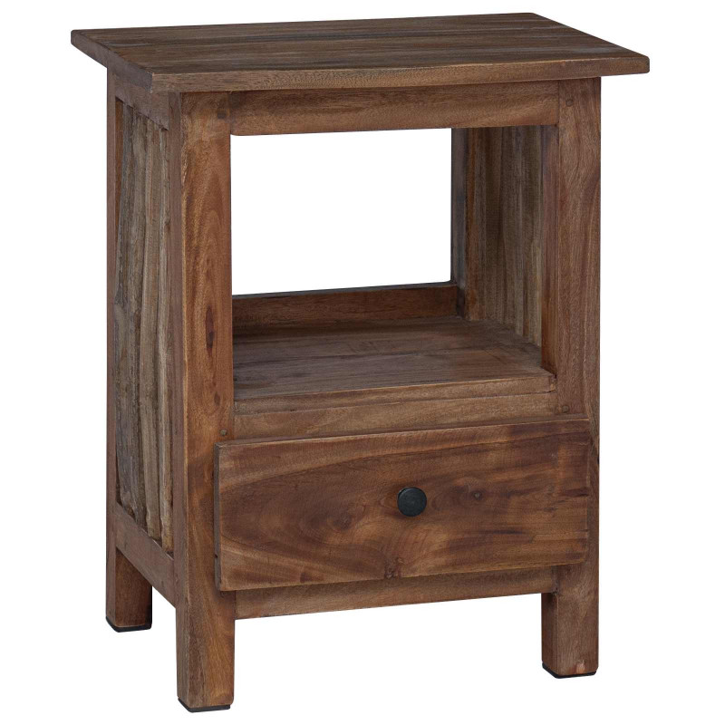 Stolik nocny Brązowy 30 x 30 x 47 cm Lite Drewno Recyklingowe