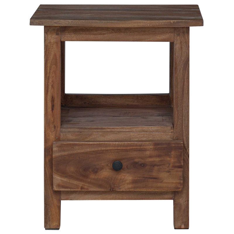 Stolik nocny Brązowy 30 x 30 x 47 cm Lite Drewno Recyklingowe