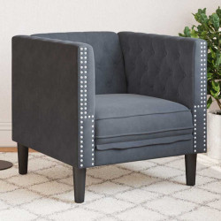 Sofa Ciemnoszary 74,5 x 71 x 70,5 cm Aksamit