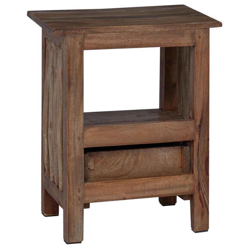 Stolik nocny Brązowy 30 x 30 x 47 cm Lite Drewno Recyklingowe