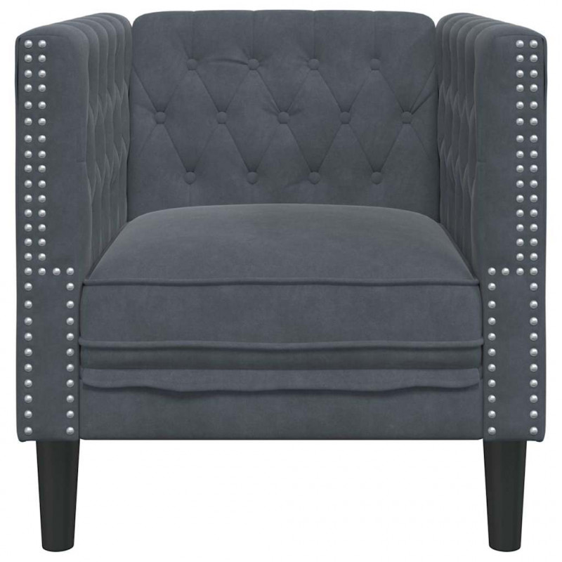 Sofa Ciemnoszary 74,5 x 71 x 70,5 cm Aksamit