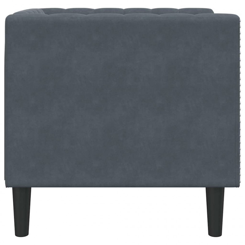 Sofa Ciemnoszary 74,5 x 71 x 70,5 cm Aksamit