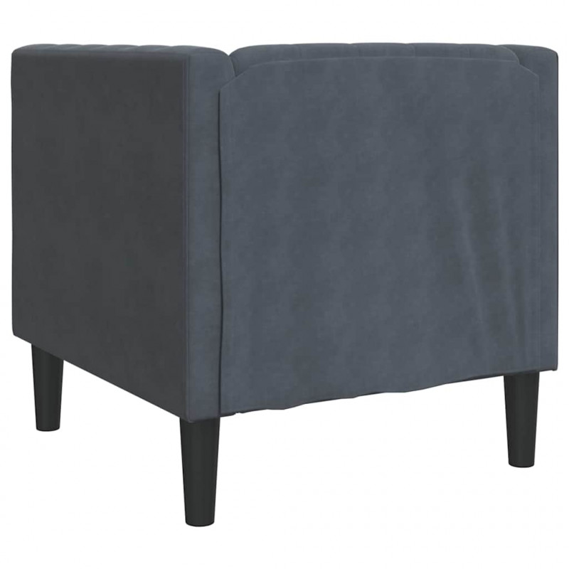 Sofa Ciemnoszary 74,5 x 71 x 70,5 cm Aksamit