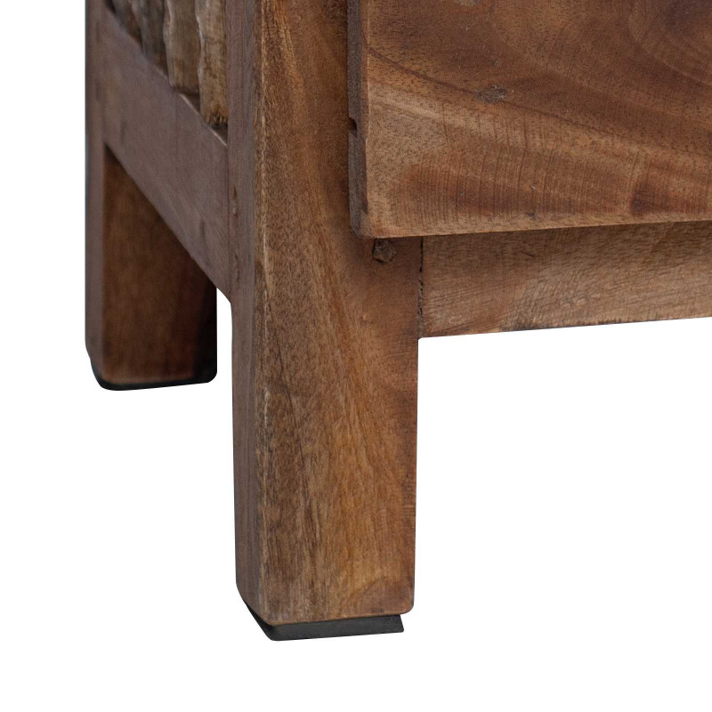 Stolik nocny Brązowy 30 x 30 x 47 cm Lite Drewno Recyklingowe