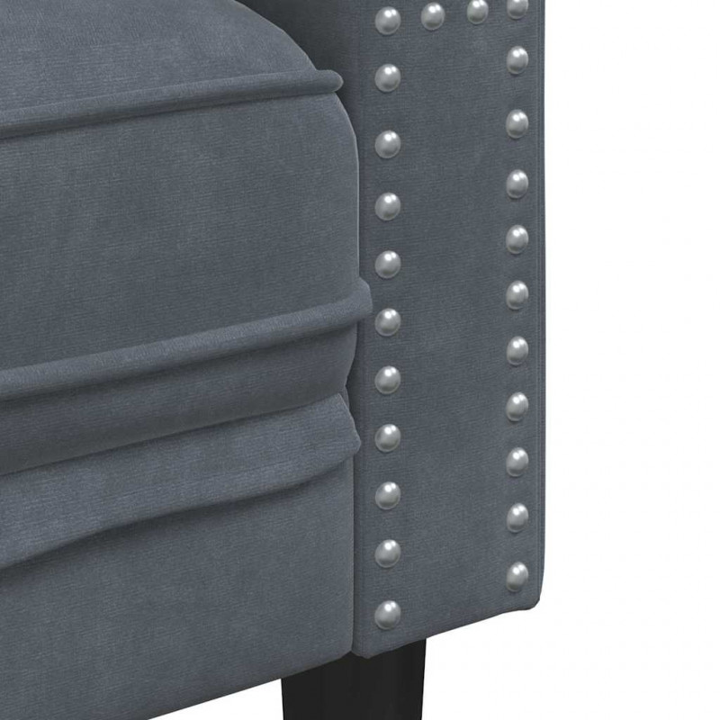 Sofa Ciemnoszary 74,5 x 71 x 70,5 cm Aksamit