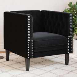 Sofa Czarny 74,5 x 71 x 70,5 cm Aksamit