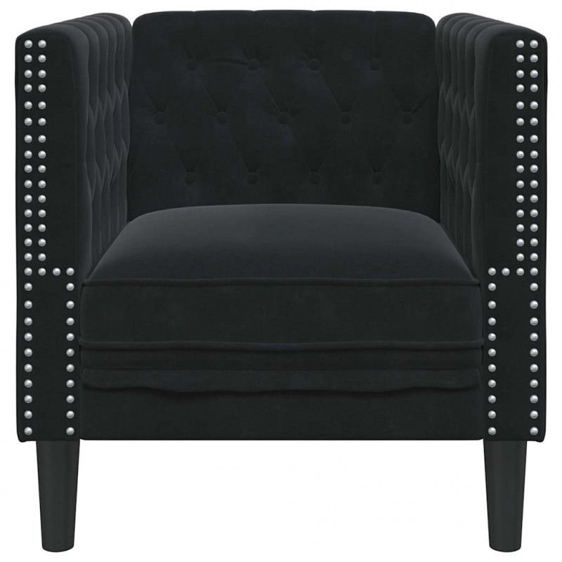 Sofa Czarny 74,5 x 71 x 70,5 cm Aksamit