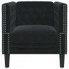 Sofa Czarny 74,5 x 71 x 70,5 cm Aksamit