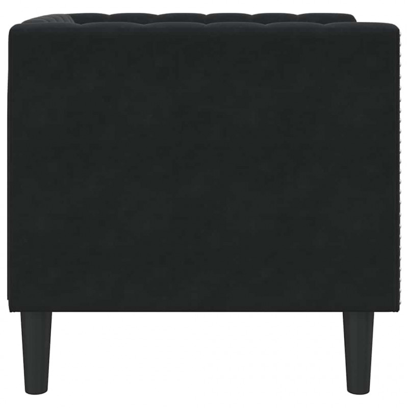 Sofa Czarny 74,5 x 71 x 70,5 cm Aksamit