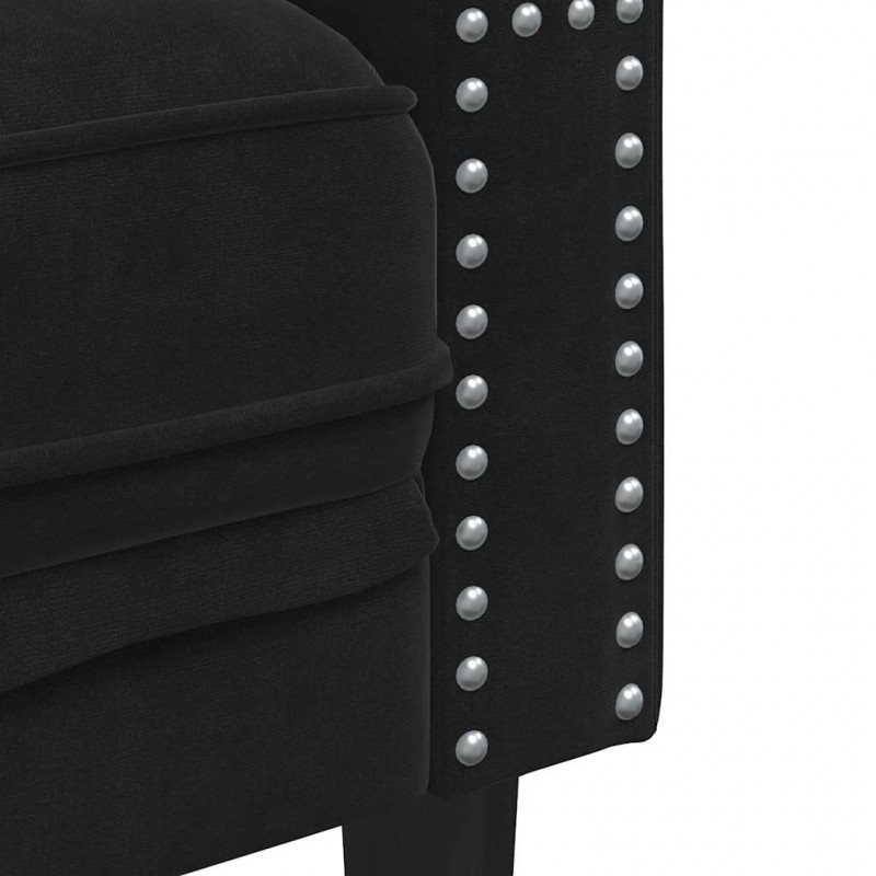 Sofa Czarny 74,5 x 71 x 70,5 cm Aksamit