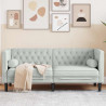 Sofa Jasnoszary 174 x 74,5 x 70,5 cm Aksamit