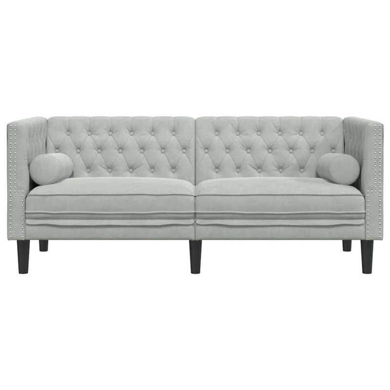 Sofa Jasnoszary 174 x 74,5 x 70,5 cm Aksamit