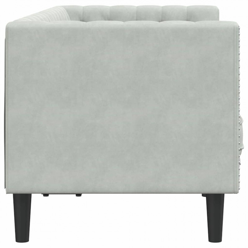 Sofa Jasnoszary 174 x 74,5 x 70,5 cm Aksamit
