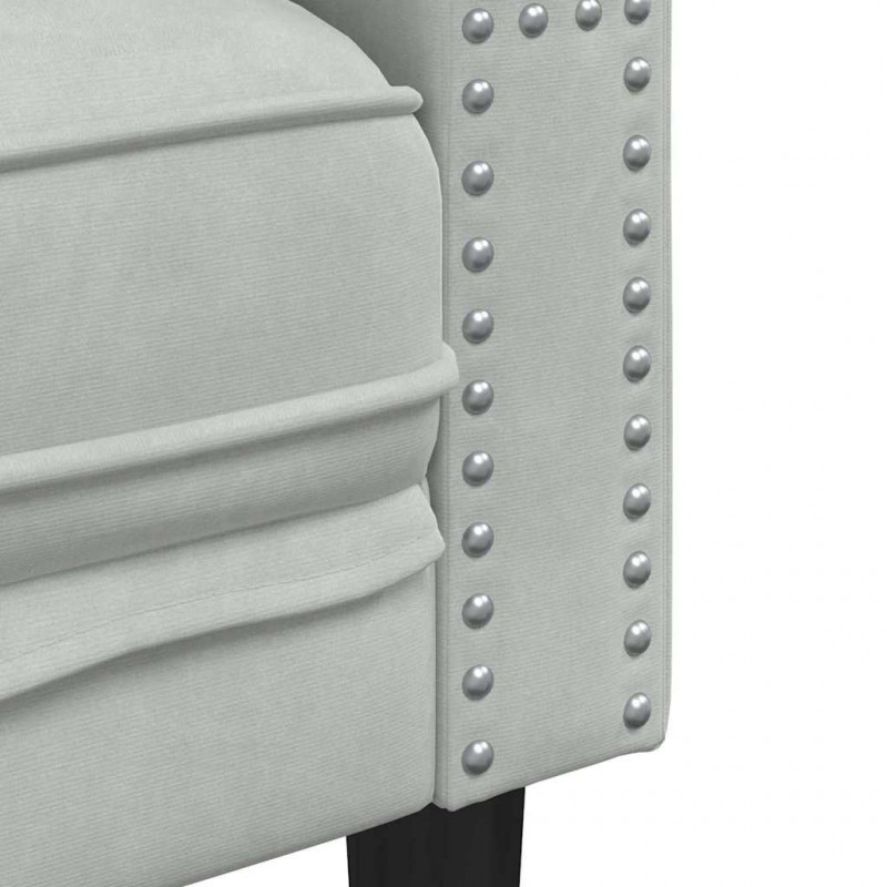 Sofa Jasnoszary 174 x 74,5 x 70,5 cm Aksamit