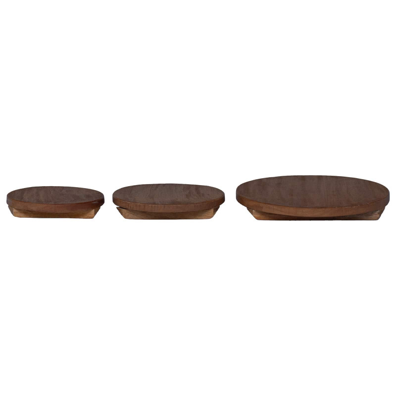 Stołek Roślinny 3 pcs Brązowy Drewno mahoniowe