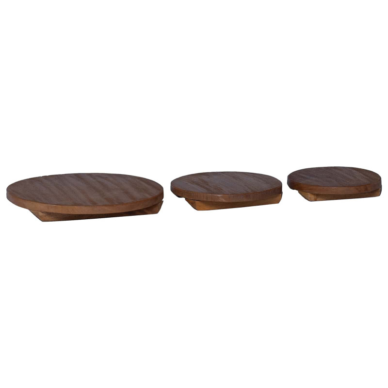 Stołek Roślinny 3 pcs Brązowy Drewno mahoniowe