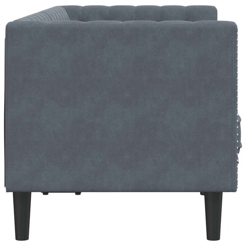 Sofa Ciemnoszary 174 x 74,5 x 70,5 cm Aksamit