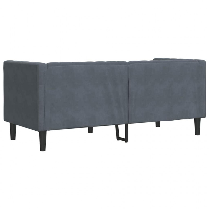 Sofa Ciemnoszary 174 x 74,5 x 70,5 cm Aksamit