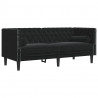 Sofa Czarny 174 x 74,5 x 70,5 cm Aksamit