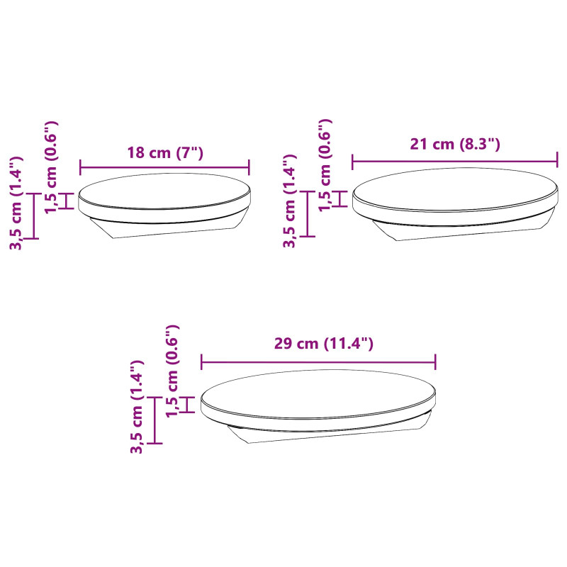 Stołek Roślinny 3 pcs Brązowy Drewno mahoniowe
