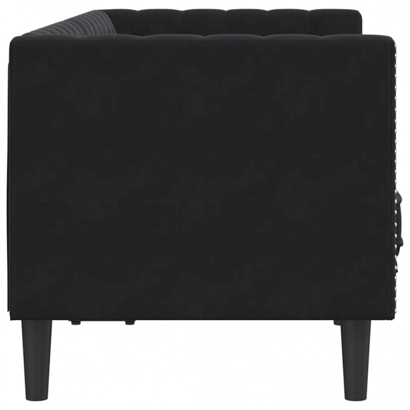 Sofa Czarny 174 x 74,5 x 70,5 cm Aksamit