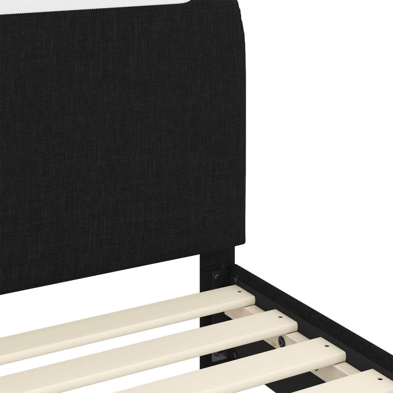 Łóżko Dziecięce z Ramą i Zagłówkiem Czarny 90 x 200 cm tkanina