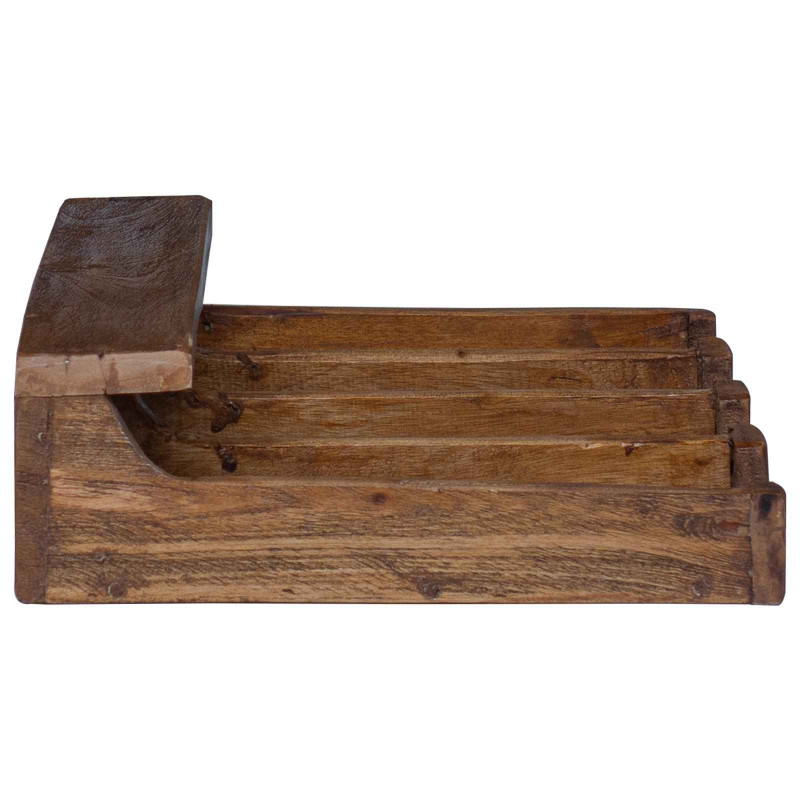 Etui Brązowy 36 x 30 x 10 cm Lite drewno mahoniowe