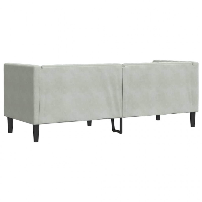 Sofa Jasnoszary 194 x 74,5 x 70,5 cm Aksamit