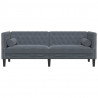 Sofa Ciemnoszary 194 x 74,5 x 70,5 cm Aksamit