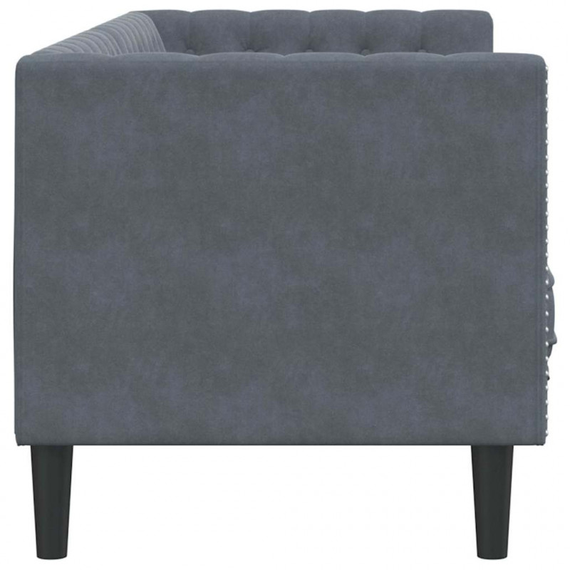 Sofa Ciemnoszary 194 x 74,5 x 70,5 cm Aksamit