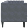 Sofa Ciemnoszary 194 x 74,5 x 70,5 cm Aksamit