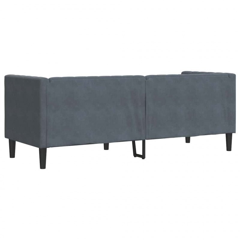 Sofa Ciemnoszary 194 x 74,5 x 70,5 cm Aksamit