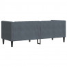 Sofa Ciemnoszary 194 x 74,5 x 70,5 cm Aksamit
