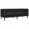Sofa Czarny 194 x 74,5 x 70,5 cm Aksamit
