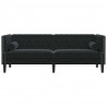 Sofa Czarny 194 x 74,5 x 70,5 cm Aksamit