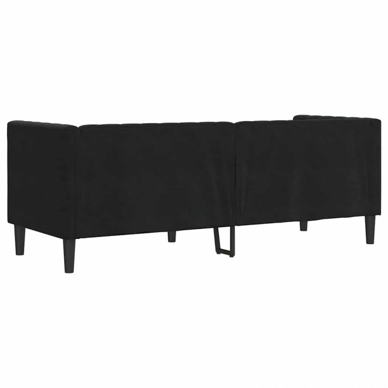 Sofa Czarny 194 x 74,5 x 70,5 cm Aksamit