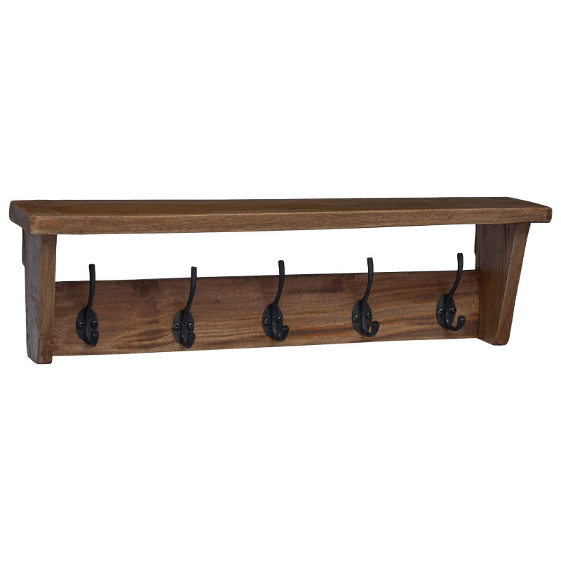 Wieszak Brązowy 50 x 10 x 14 cm Lite drewno mahoniowe