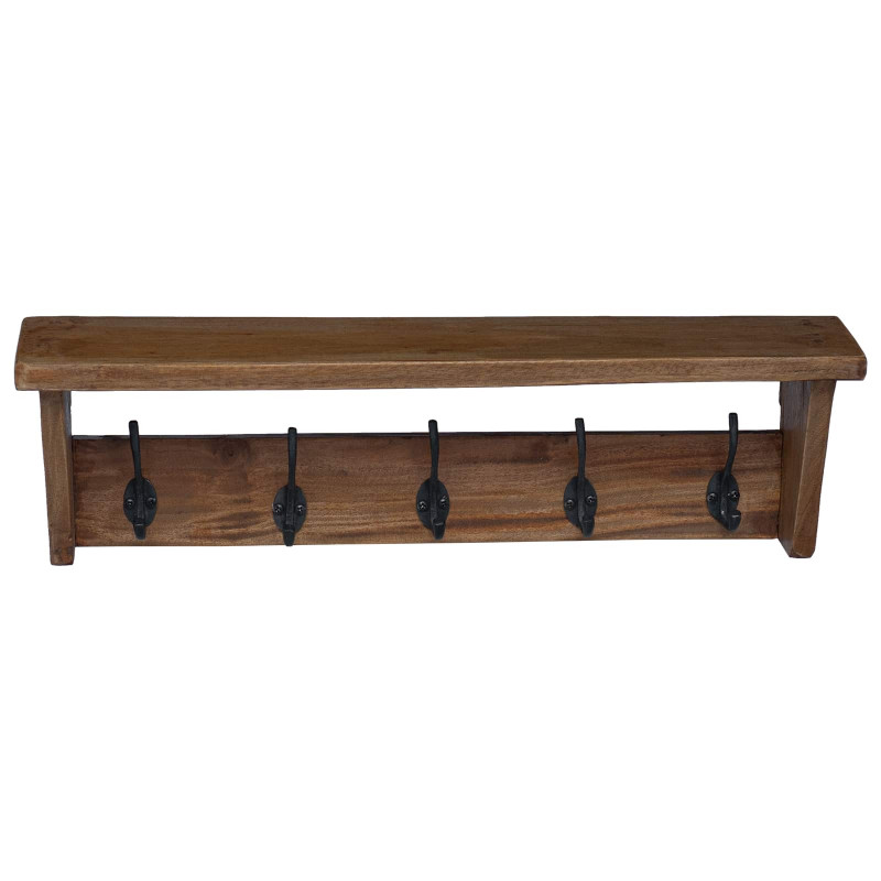 Wieszak Brązowy 50 x 10 x 14 cm Lite drewno mahoniowe