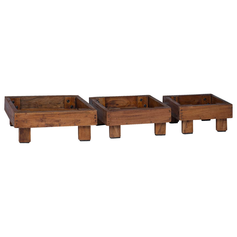 Stojak na rośliny 3 pcs Brązowy Drewno mahoniowe