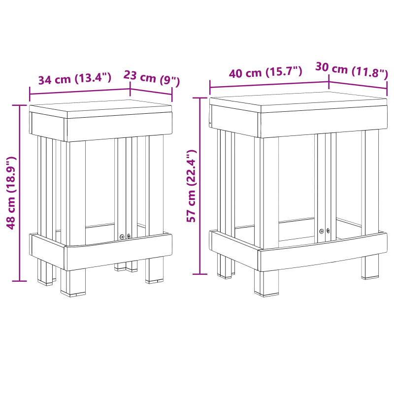Stojak na rośliny 2 pcs Brązowy 70 x 11 x 27 cm