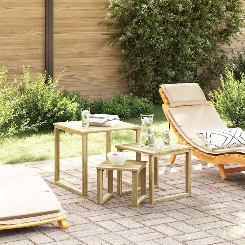 stół 3 pcs Naturalny Impregnowane drewno sosnowe
