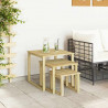 stół 3 pcs Naturalny Impregnowane drewno sosnowe