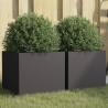 Donice, 2 szt., czarne, 32x30x29 cm, stal
