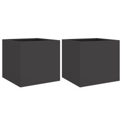 Donice, 2 szt., czarne, 32x30x29 cm, stal