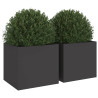 Donice, 2 szt., czarne, 32x30x29 cm, stal