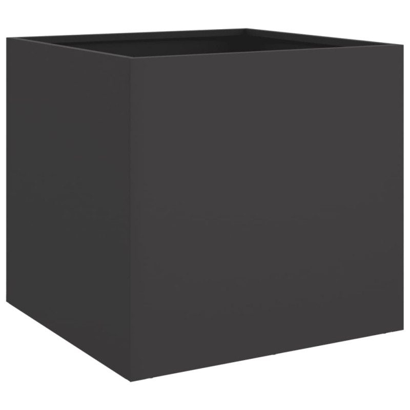 Donice, 2 szt., czarne, 49x47x46 cm, stal