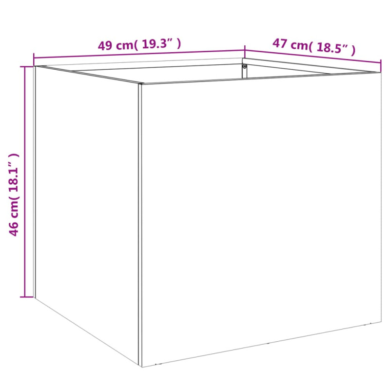 Donice, 2 szt., czarne, 49x47x46 cm, stal