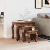 Stolik Nesting 3 pcs Brązowy Lite drewno mahoniowe