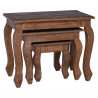 Stolik Nesting 3 pcs Brązowy Lite drewno mahoniowe