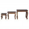 Stolik Nesting 3 pcs Brązowy Lite drewno mahoniowe